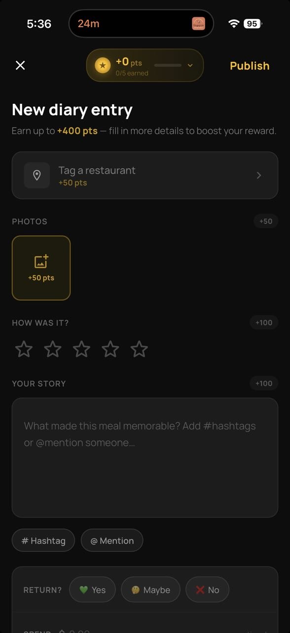 Create Post screen