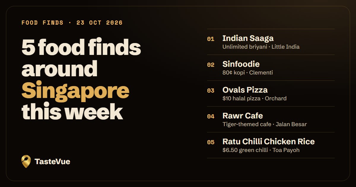 5 new food finds in Singapore this week