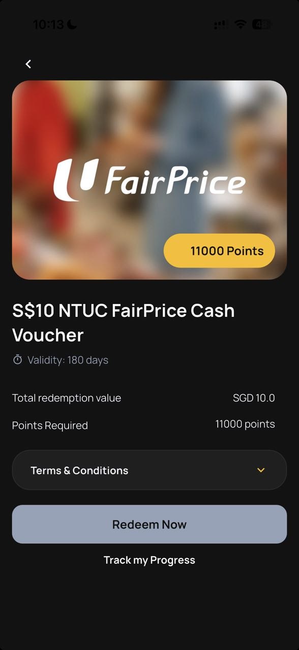 TasteVue redeem voucher screen